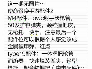 使命召唤手游枪配件优选指南：如何搭配提升射击精准与反应速度？