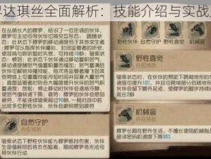 苍蓝境界达琪丝全面解析：技能介绍与实战应用指南