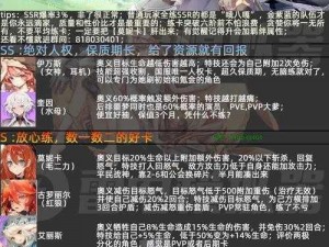 伊甸园的荣耀：SSR自选攻略指南——策略角色与成长全解析