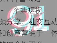 9.1 抖音网站 - 一个集短视频分享、社交互动和创意营销于一体的综合性平台