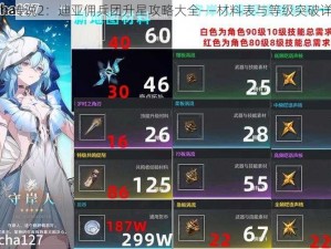 城堡传说2：迪亚佣兵团升星攻略大全——材料表与等级突破详解