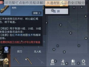 黎明觉醒红点制作流程详解：从选材到成品的全过程分享