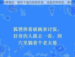 老太婆一级 A 片免费播放，拥有丰富的视频资源，涵盖各种类型，满足不同用户的需求