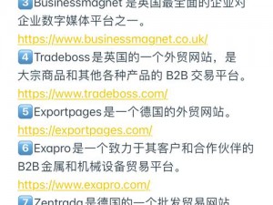 一个收录了众多优质 b2b 平台的网站，提供全面的平台信息和便捷的查询服务