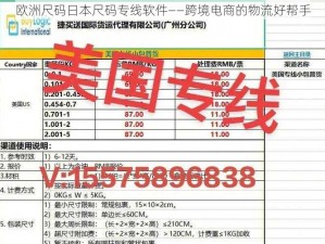 欧洲尺码日本尺码专线软件——跨境电商的物流好帮手