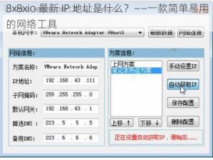 8x8xio 最新 IP 地址是什么？——一款简单易用的网络工具