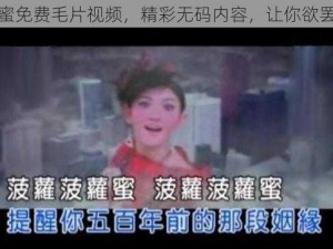 菠萝蜜免费毛片视频，精彩无码内容，让你欲罢不能