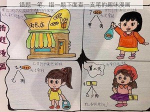 错题一笔，错一题下面查一支笔的趣味漫画