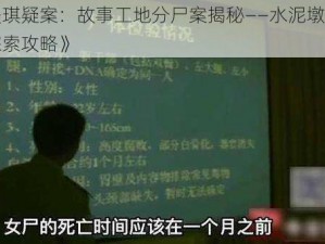 《孙美琪疑案：故事工地分尸案揭秘——水泥墩位置指南与探索攻略》