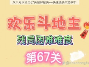 欢乐专家残局67关破解秘诀——快速通关攻略解析