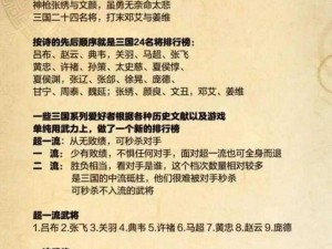 潮爆三国最强武将推荐：各职业顶尖战力解析与选择指南