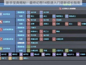 新手宝典揭秘：最终幻想14极速入门萌新成长指南