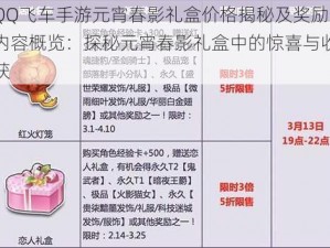 QQ飞车手游元宵春影礼盒价格揭秘及奖励内容概览：探秘元宵春影礼盒中的惊喜与收获