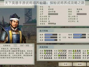 天下英雄手游武将培养秘籍：探秘武将养成攻略之路