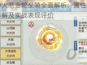 诛仙手游大悲金轮坐骑全面解析：属性特征、获取途径详解及实战表现评价