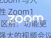 Zoom 与人性 Zoom1 区别：功能更强大的视频会议软件