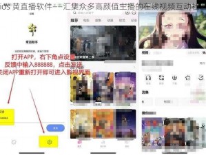 ios 黄直播软件——汇集众多高颜值主播的在线视频互动社区