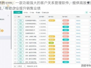 完全免费的 crm，一款功能强大的客户关系管理软件，提供高效便捷的客户管理功能，帮助企业提升销售业绩