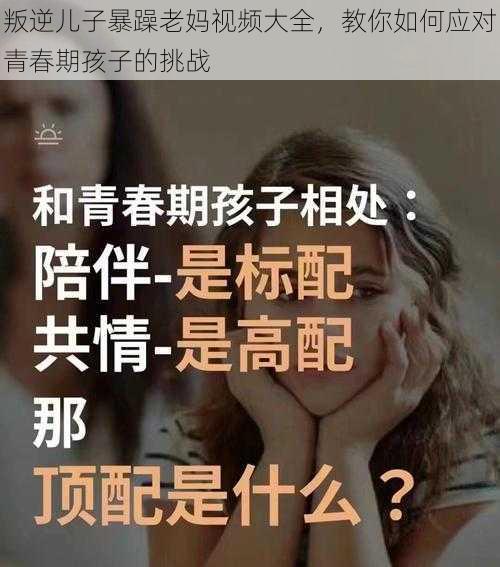 叛逆儿子暴躁老妈视频大全，教你如何应对青春期孩子的挑战