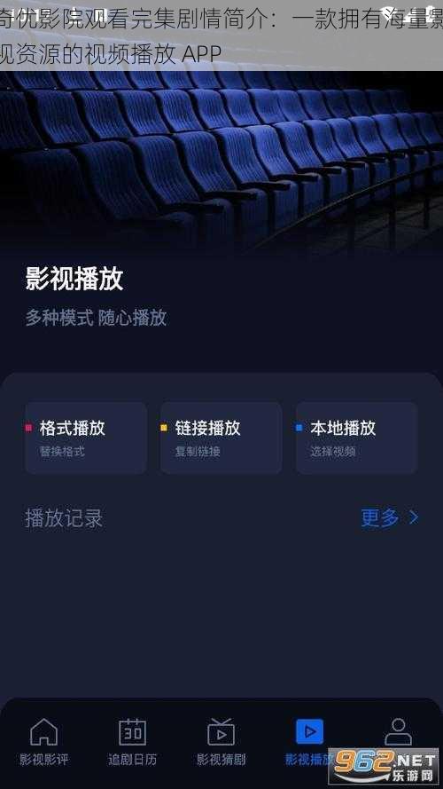 奇优影院观看完集剧情简介：一款拥有海量影视资源的视频播放 APP