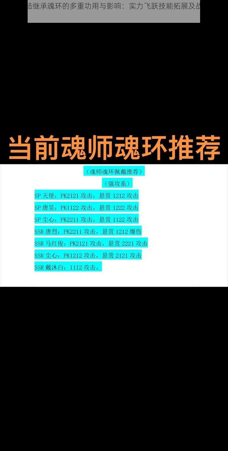 斗罗大陆继承魂环的多重功用与影响：实力飞跃技能拓展及战略价值探究