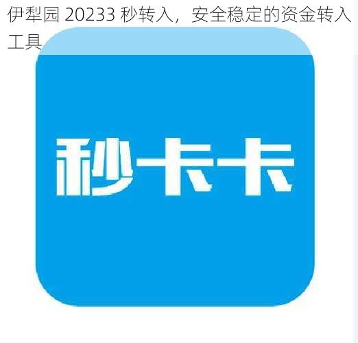 伊犁园 20233 秒转入，安全稳定的资金转入工具