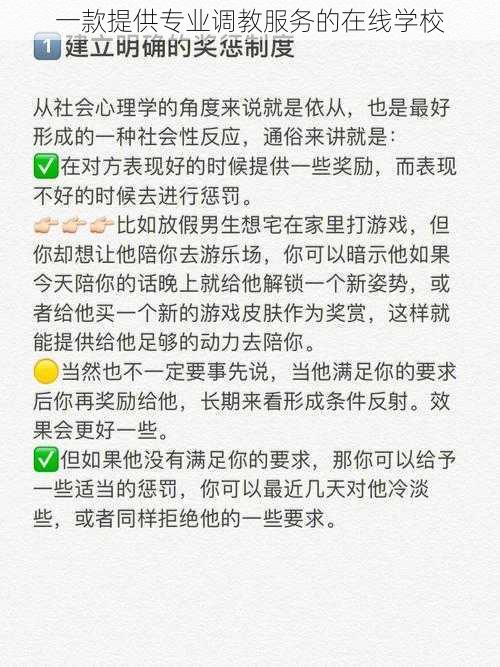 一款提供专业调教服务的在线学校