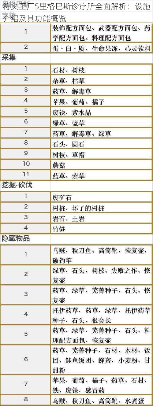 符文工厂5里格巴斯诊疗所全面解析：设施介绍及其功能概览