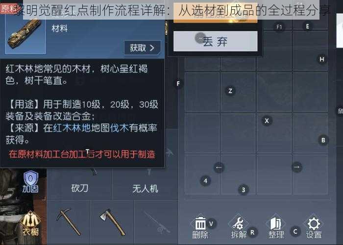 黎明觉醒红点制作流程详解：从选材到成品的全过程分享