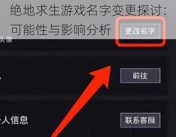 绝地求生游戏名字变更探讨：可能性与影响分析