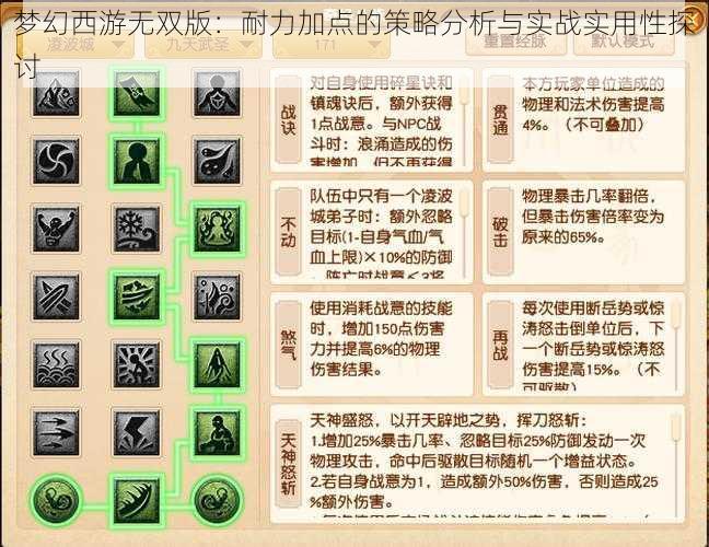 梦幻西游无双版：耐力加点的策略分析与实战实用性探讨