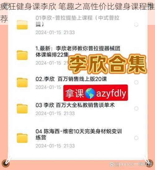 疯狂健身课李欣 笔趣之高性价比健身课程推荐