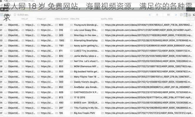 成人网 18 岁 免费网站，海量视频资源，满足你的各种需求