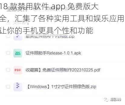 18 款禁用软件 app 免费版大全，汇集了各种实用工具和娱乐应用，让你的手机更具个性和功能