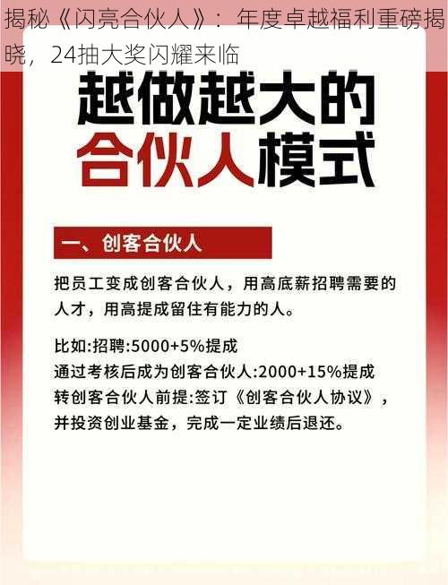 揭秘《闪亮合伙人》：年度卓越福利重磅揭晓，24抽大奖闪耀来临