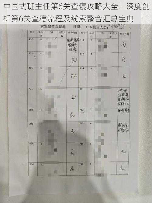 中国式班主任第6关查寝攻略大全：深度剖析第6关查寝流程及线索整合汇总宝典