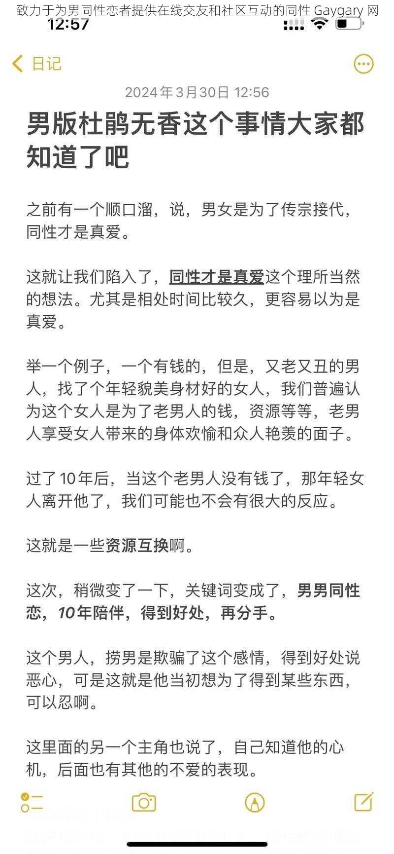 致力于为男同性恋者提供在线交友和社区互动的同性 Gaygary 网