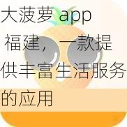 大菠萝 app 福建，一款提供丰富生活服务的应用