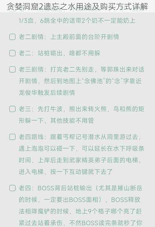 贪婪洞窟2遗忘之水用途及购买方式详解