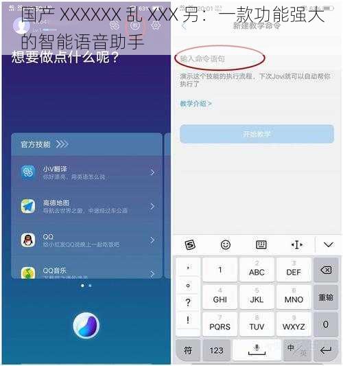 国产 XXXXXX 乱 XXX 另：一款功能强大的智能语音助手