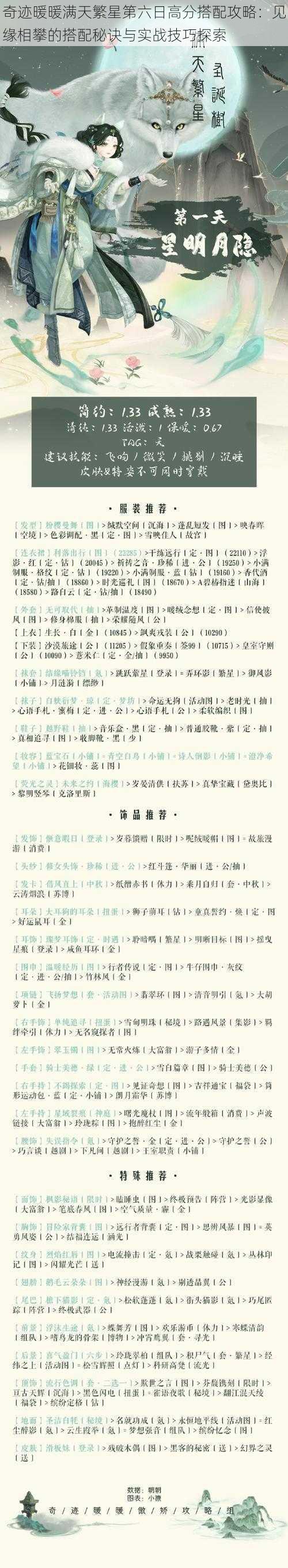 奇迹暖暖满天繁星第六日高分搭配攻略：见缘相攀的搭配秘诀与实战技巧探索