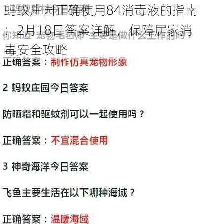 蚂蚁庄园正确使用84消毒液的指南：2月18日答案详解，保障居家消毒安全攻略