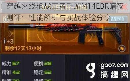 穿越火线枪战王者手游M14EBR暗夜测评：性能解析与实战体验分享