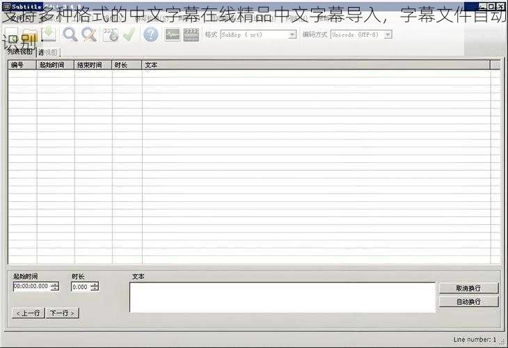 支持多种格式的中文字幕在线精品中文字幕导入，字幕文件自动识别