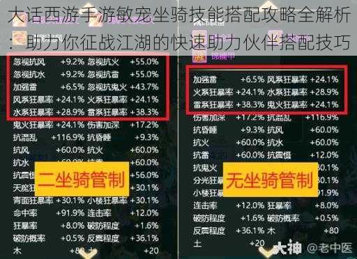 大话西游手游敏宠坐骑技能搭配攻略全解析：助力你征战江湖的快速助力伙伴搭配技巧