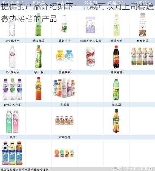 提供的产品介绍如下：一款可以向上司传递微热接档的产品