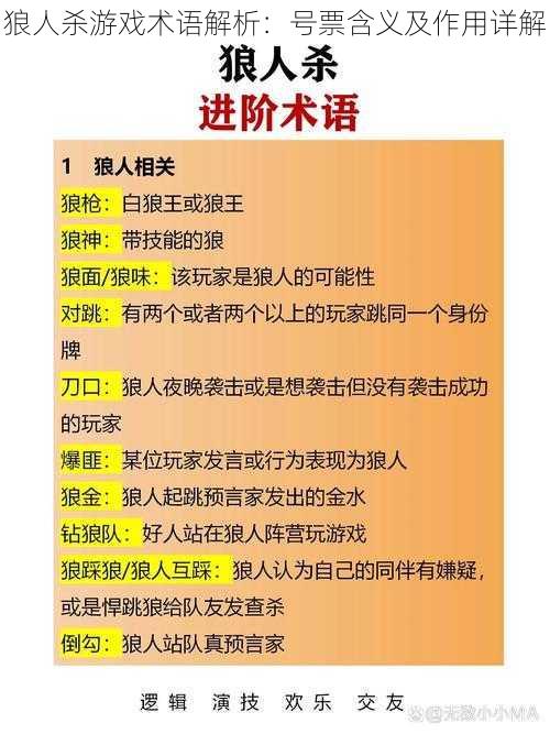 狼人杀游戏术语解析：号票含义及作用详解