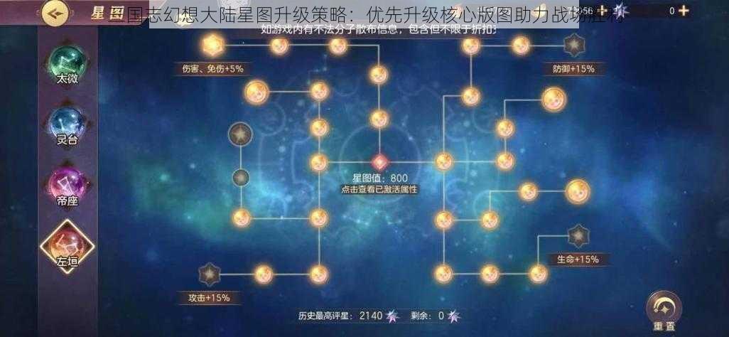 三国志幻想大陆星图升级策略：优先升级核心版图助力战场胜利