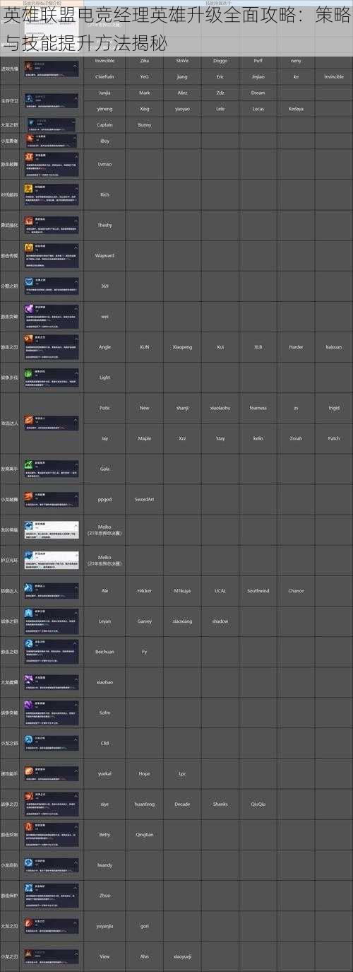 英雄联盟电竞经理英雄升级全面攻略：策略与技能提升方法揭秘