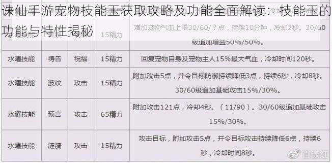 诛仙手游宠物技能玉获取攻略及功能全面解读：技能玉的功能与特性揭秘